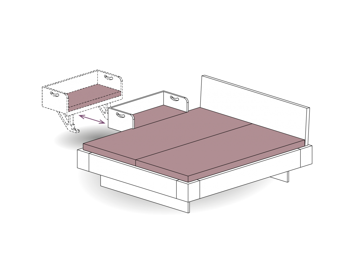 Die Koje Ansteckbett Zeichnung