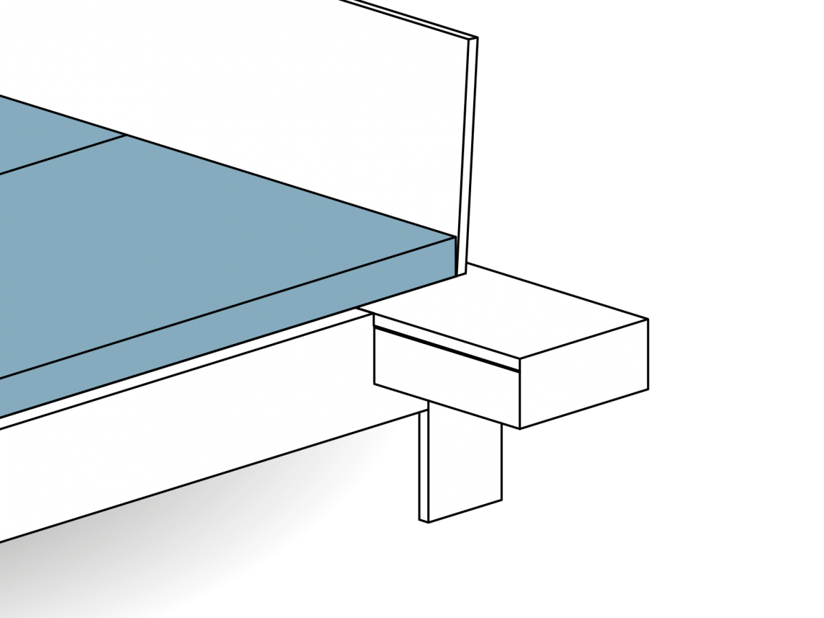 Schwebeboard mit Lade Koje 02 Zirbenbett